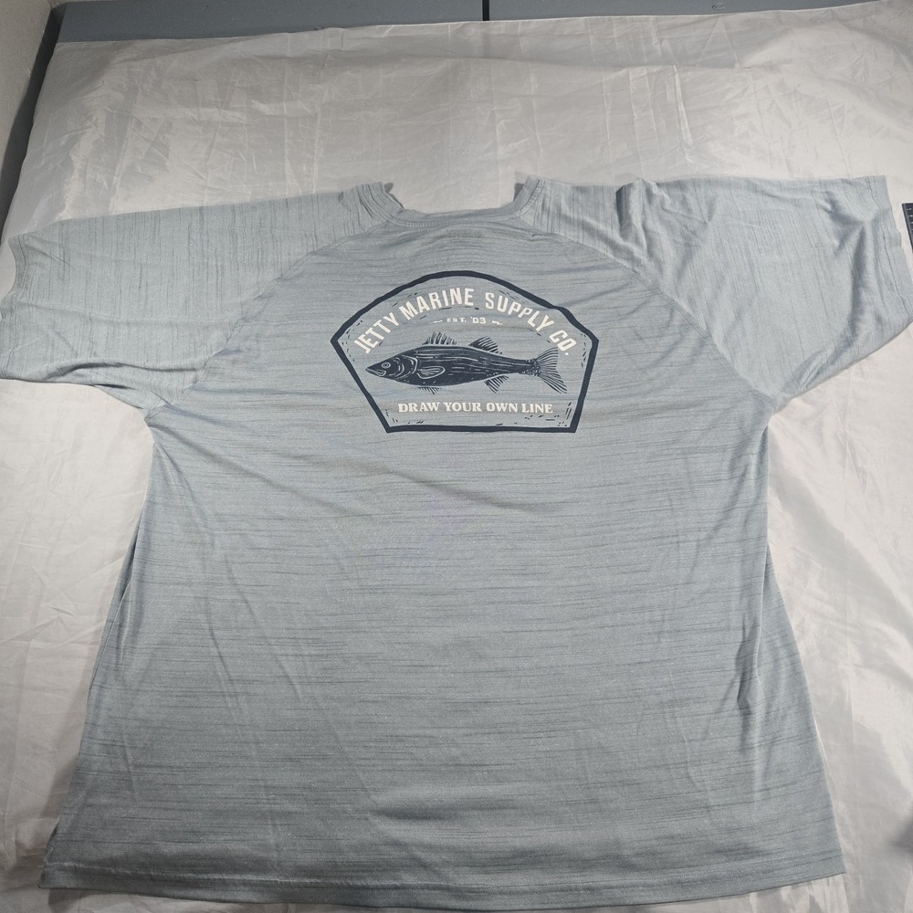 Jetty Marine Supply Co Performance Fishing T Shirt XXL Blue Polyester Graphic - Picture 3 of 8
